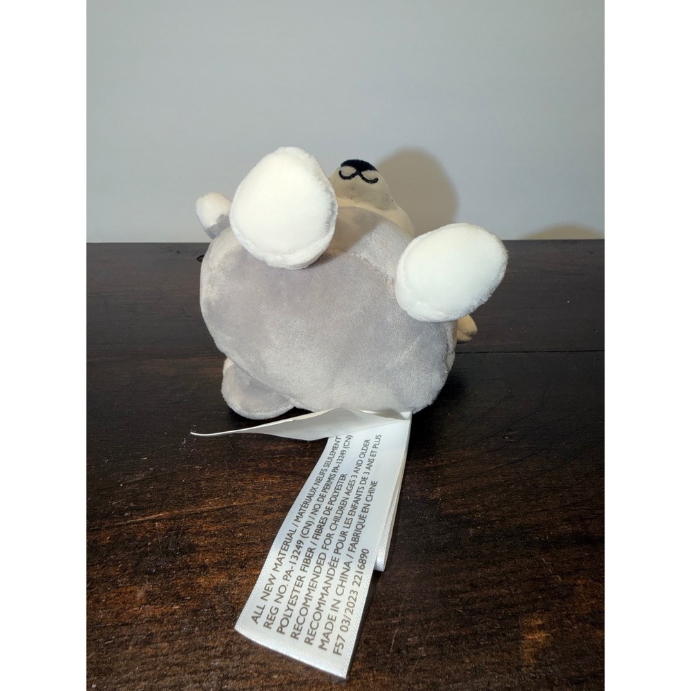 WelloBeez Buds Husky Dog Plush Antimicrobial Washable Grey White Stuffed Animal - Picture 4 of 7